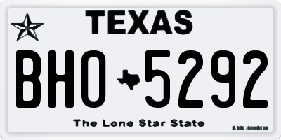TX license plate BHO5292