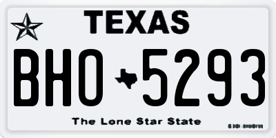 TX license plate BHO5293