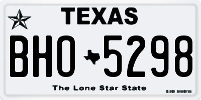 TX license plate BHO5298