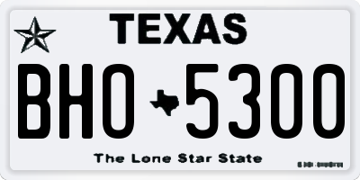 TX license plate BHO5300