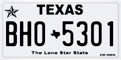 TX license plate BHO5301