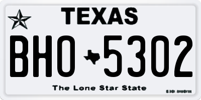 TX license plate BHO5302