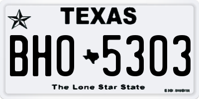 TX license plate BHO5303