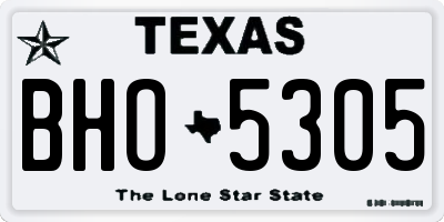 TX license plate BHO5305