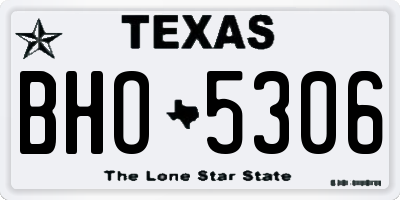 TX license plate BHO5306