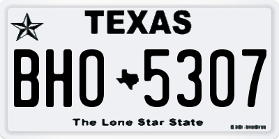 TX license plate BHO5307