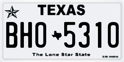TX license plate BHO5310