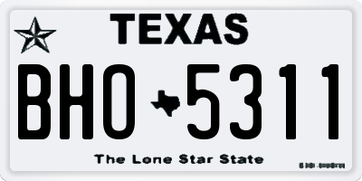 TX license plate BHO5311