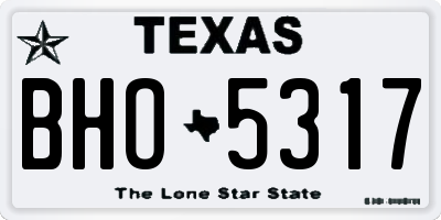 TX license plate BHO5317