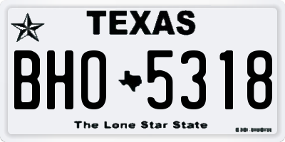 TX license plate BHO5318