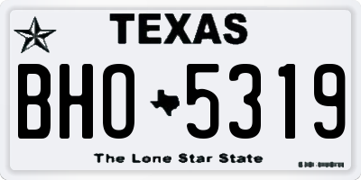 TX license plate BHO5319