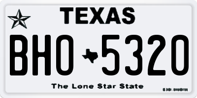 TX license plate BHO5320