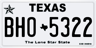 TX license plate BHO5322