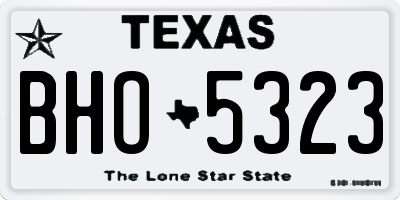 TX license plate BHO5323