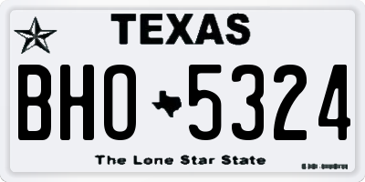 TX license plate BHO5324