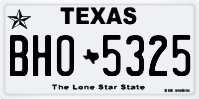 TX license plate BHO5325