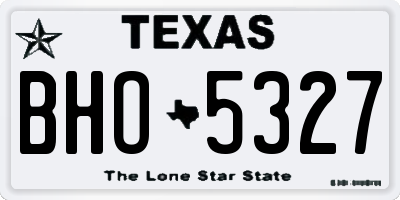 TX license plate BHO5327