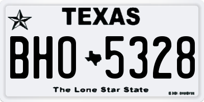 TX license plate BHO5328