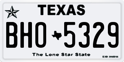 TX license plate BHO5329