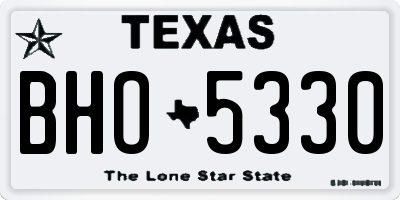 TX license plate BHO5330