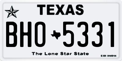 TX license plate BHO5331