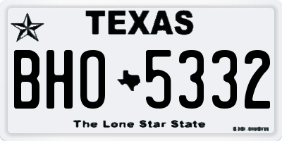TX license plate BHO5332