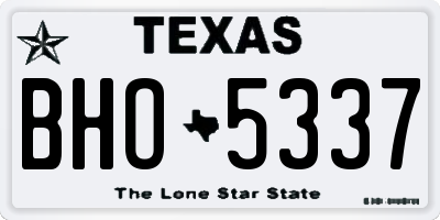 TX license plate BHO5337