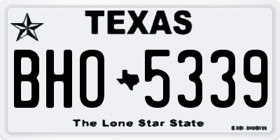 TX license plate BHO5339