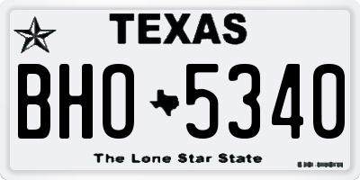TX license plate BHO5340