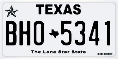TX license plate BHO5341