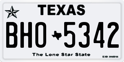 TX license plate BHO5342