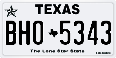 TX license plate BHO5343