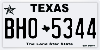 TX license plate BHO5344