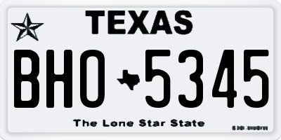 TX license plate BHO5345