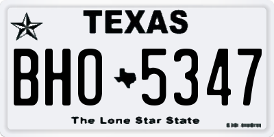 TX license plate BHO5347
