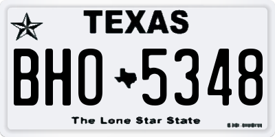 TX license plate BHO5348