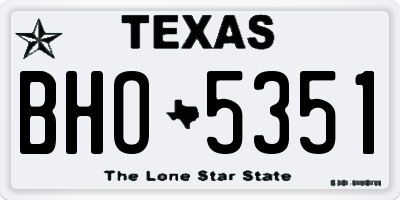 TX license plate BHO5351