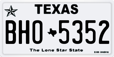 TX license plate BHO5352