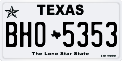 TX license plate BHO5353