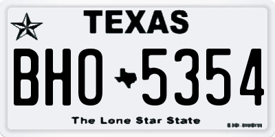TX license plate BHO5354