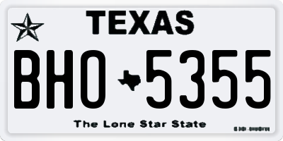 TX license plate BHO5355