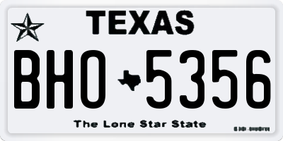 TX license plate BHO5356