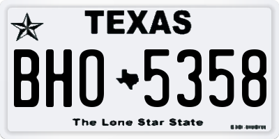 TX license plate BHO5358