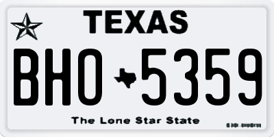 TX license plate BHO5359