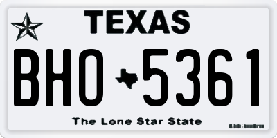 TX license plate BHO5361