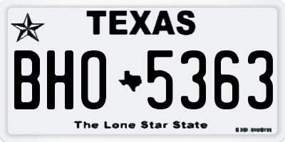 TX license plate BHO5363