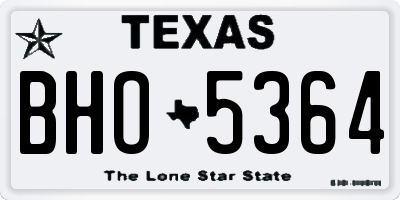 TX license plate BHO5364