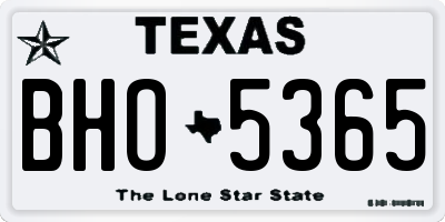 TX license plate BHO5365