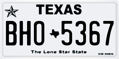 TX license plate BHO5367