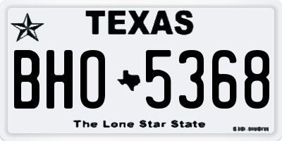 TX license plate BHO5368